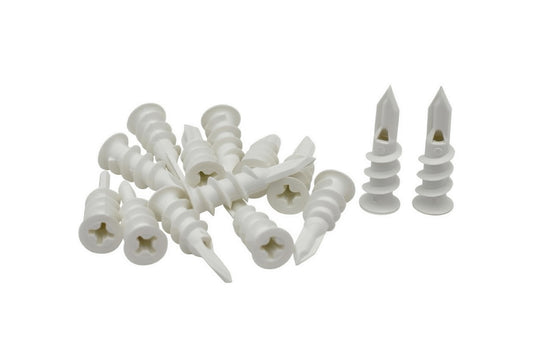 NDAM Compact Heavy-Duty Nylon Drywall Anchors, Mini Self-Drilling Plasterboard & Foam Fasteners, Fits #6 Screws, (Anchors Only)