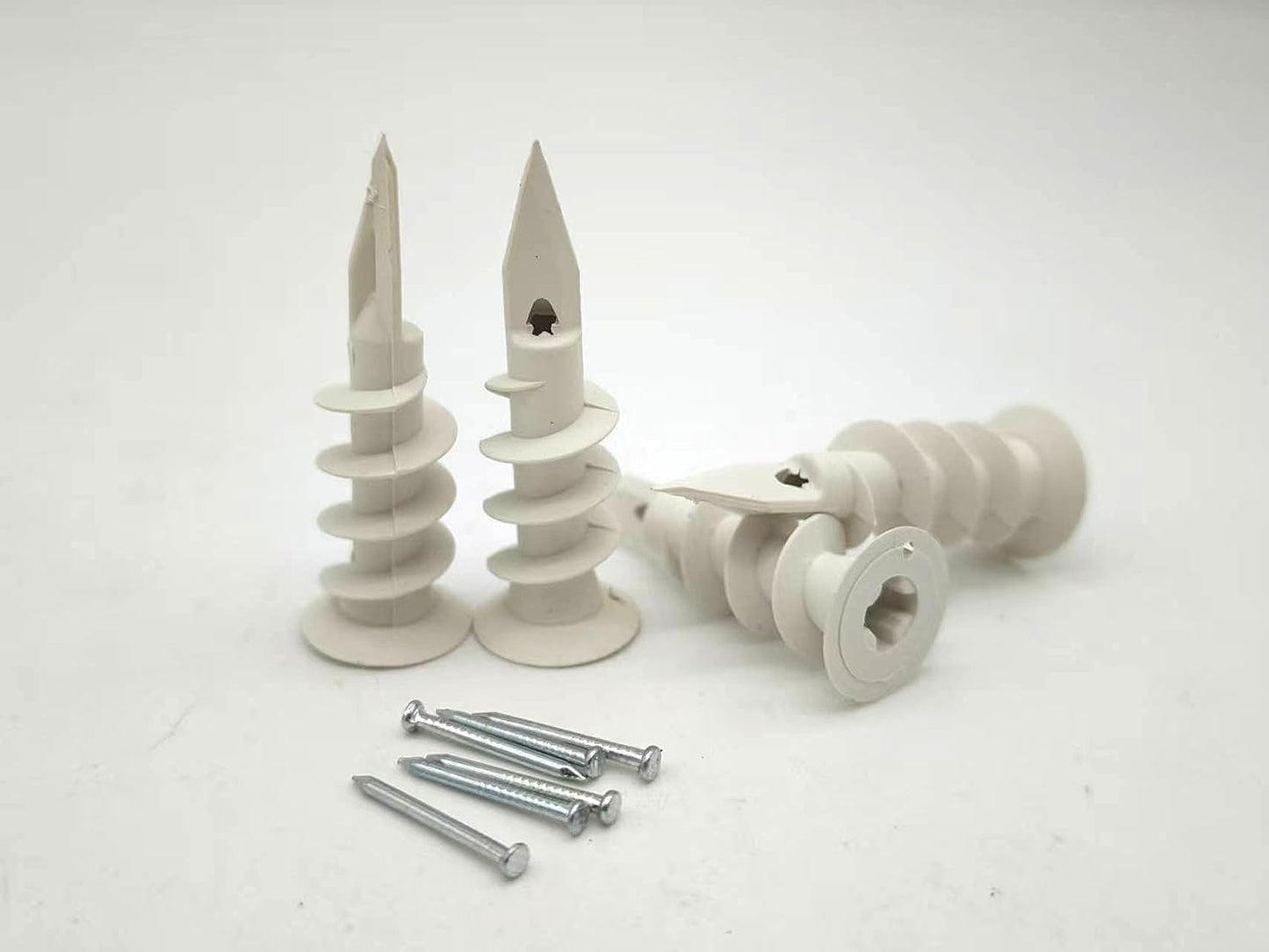 NDAN Nylon Drywall Anchors with Patented Reinforcement Nails | Medium Duty for Plasterboard & Insulation Wall, Anchor only, No Screws Included