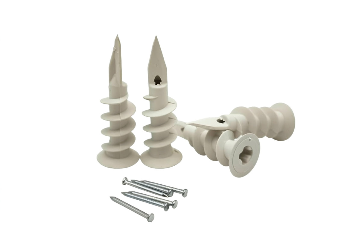 NDAN Nylon Drywall Anchors with Patented Reinforcement Nails | Medium Duty for Plasterboard & Insulation Wall, Anchor only, No Screws Included