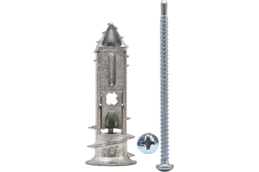 UDT06 2-Gen Self-Tapping Drywall Anchors with #6x2" Patent Screw | Tiny Heavy Duty Toggle Fastener for Walls & Ceilings (8-13mm), Fire Resistant, Ideal for Rock Wool Insulation