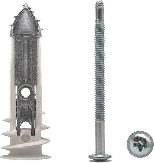 ZS06 MagicToggles Self-Tapping Drywall Anchors with #6-32 x 2-1/4" Patented Screw - Heavy Duty Hollow Wall Fastener for Cabinet, Shelve,TV Mount,Mirror,Handrail,Artwork & Curtain