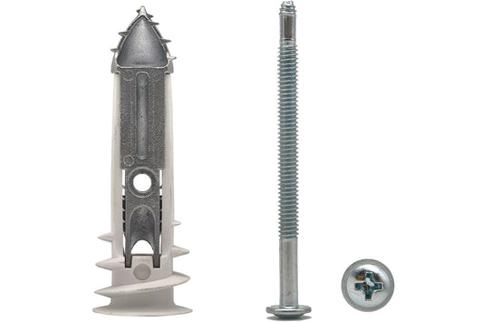 ZS06 MagicToggles Self-Tapping Drywall Anchors with #6-32 x 2-1/4" Patented Screw - Heavy Duty Hollow Wall Fastener for Cabinet, Shelve,TV Mount,Mirror,Handrail,Artwork & Curtain
